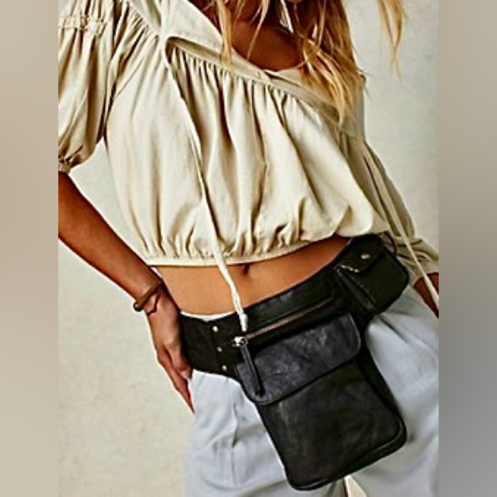 Free People Leather Holster Sling Pack/Hip Belt